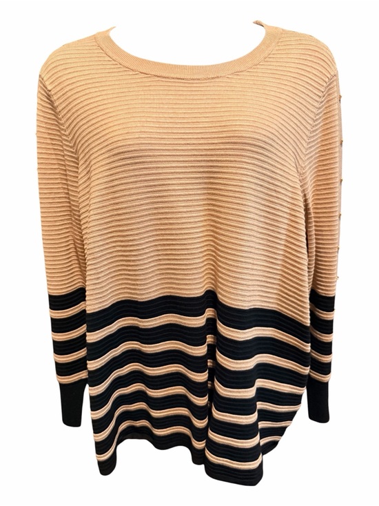 Liz Claiborne Sweaters - Striped Knit Sweater - beige & Black